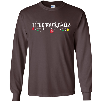 Christmas T-shirt I Like Your Balls Dark Chocolate