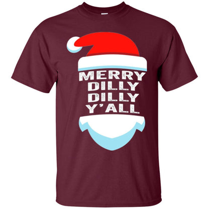 Christmas T-shirt Dilly Dilly Yall Santa Hat Christmas T-shirt Maroon