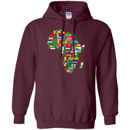 Proud African Country Flags Continent Love Proud African American T-shirt Maroon