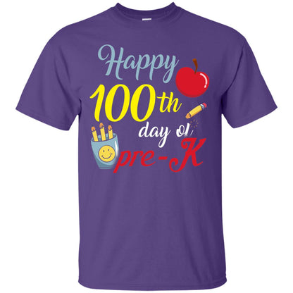 Kindergarter T-shirt Happy 100th Day Of Pre-k Purple