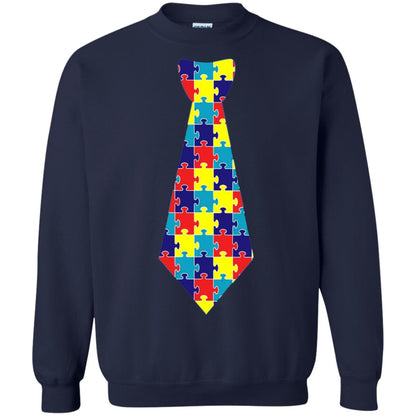 Autism Awareness T-shirt Puzzle Neck Tie 2018 Navy