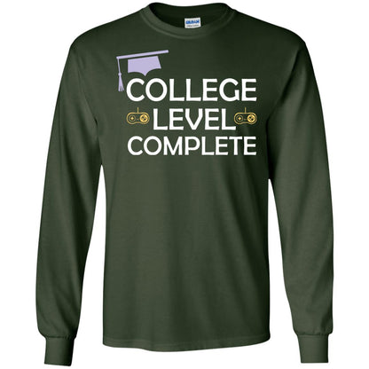 College Level Complete Funny College Graduation Shirt Forest Green
