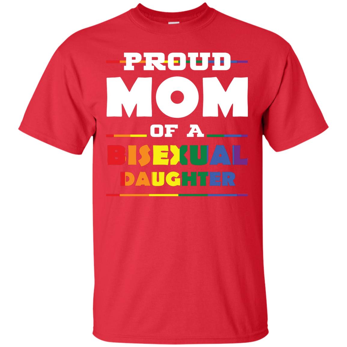 Proud Mom Of A Bisexual Daughter Mom Supports Bisexual Pride 2018 Shirt Red