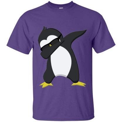 Chirstmas T-shirt Dabbing Penguin Purple