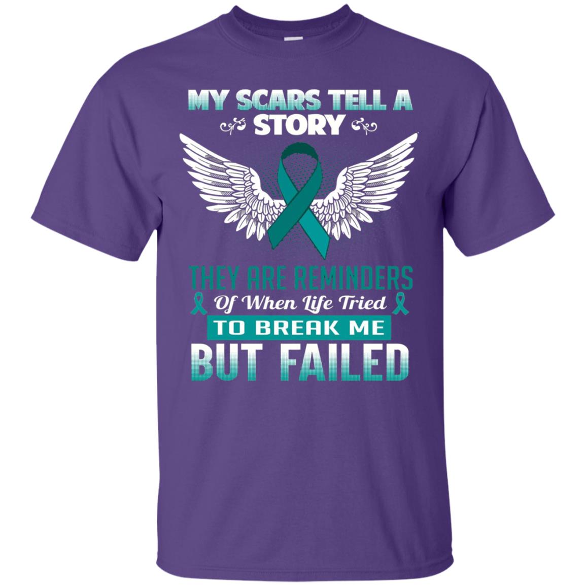 My Scars Tell A Story Ovarian Cancer Awareness T-shirt Purple