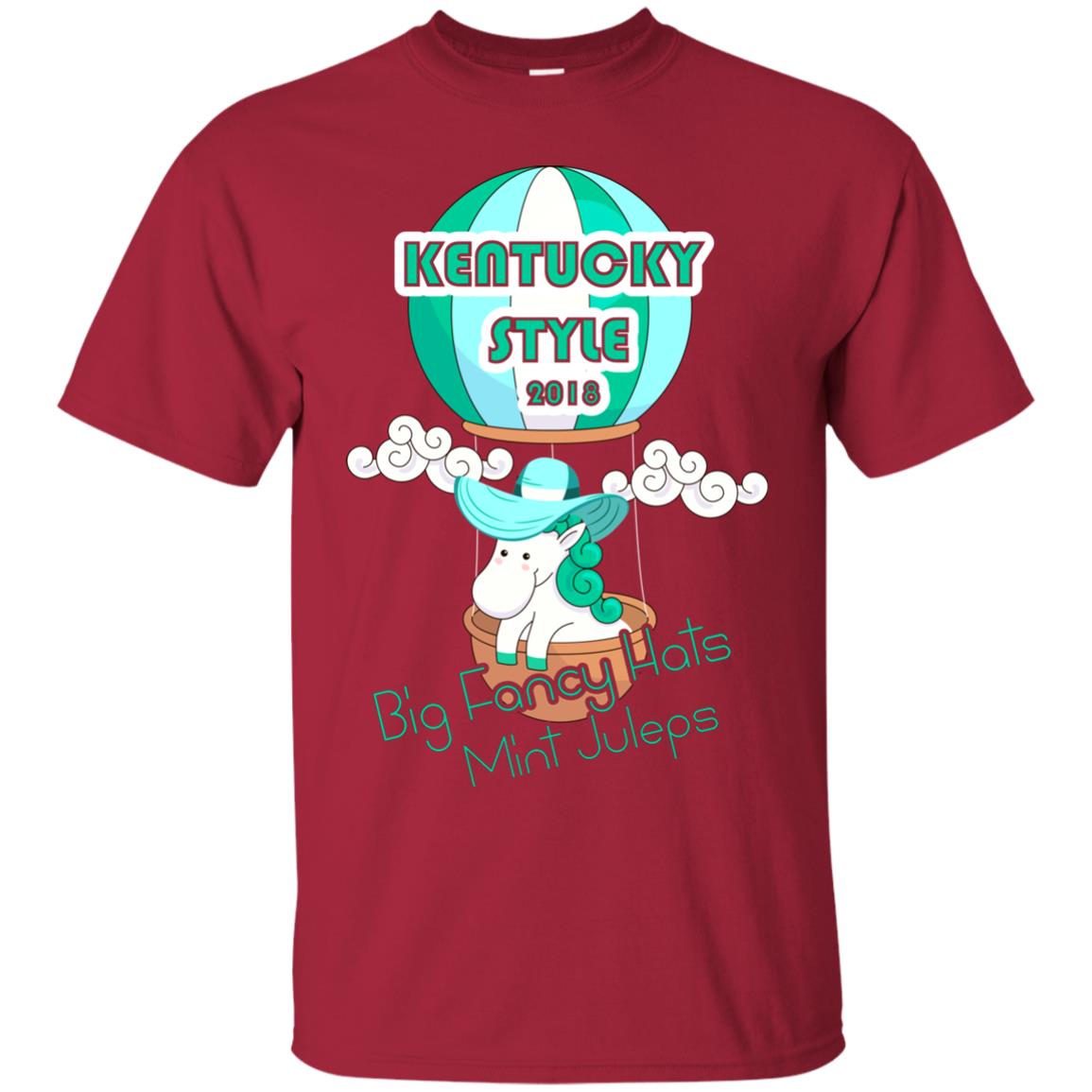 Kentucky Style 2018 Big Fancy Hats Mint Juleps Horse Racing Shirt Cardinal