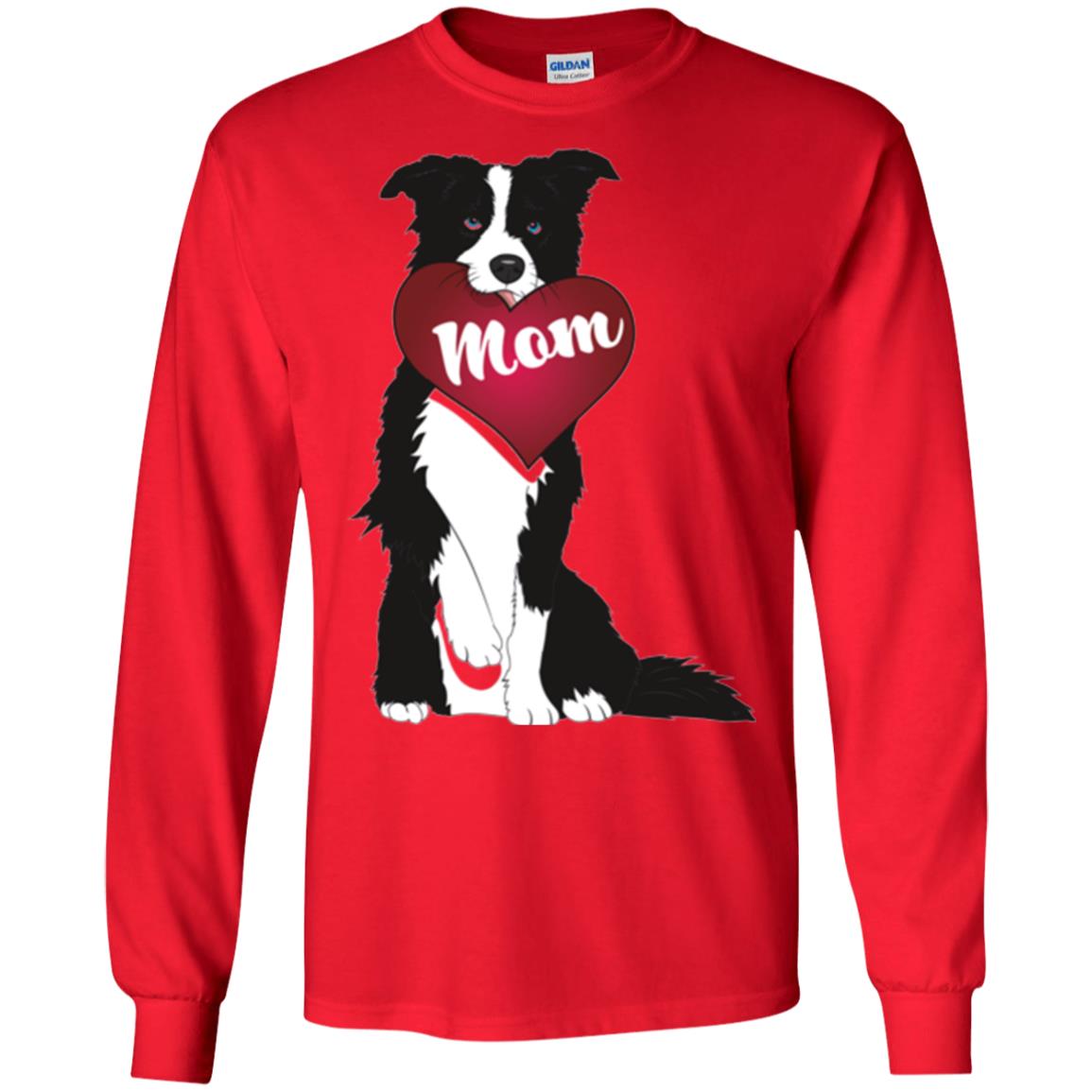 Dog Lover T-sshirt Border Collie Fetching Valentine Heart Red