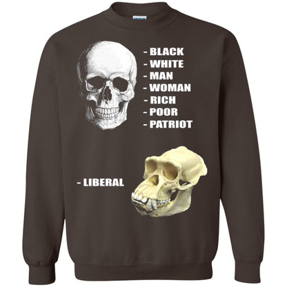 Funny Cool Skulls T-shirt Modern America Patriot Liberal Dark Chocolate