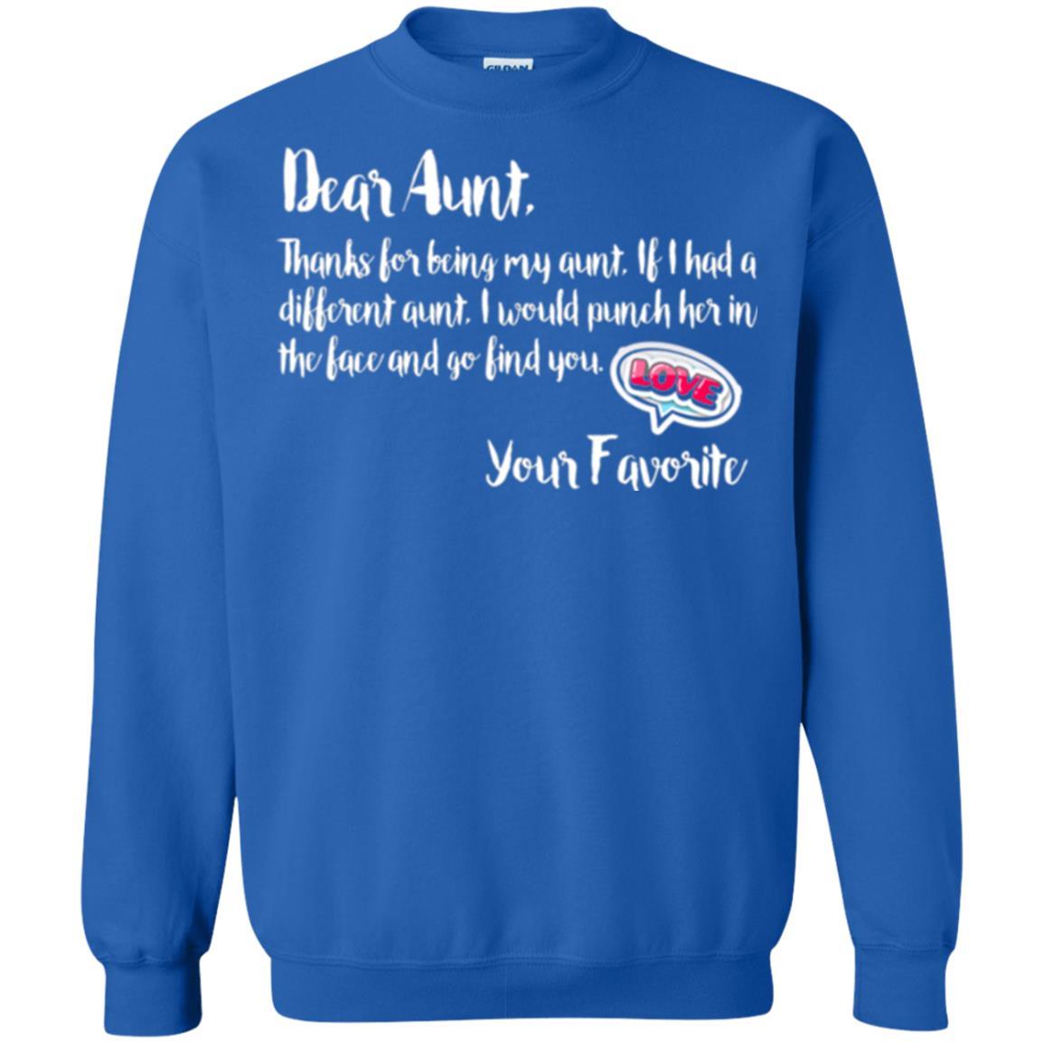 Family T-shirt Dear Aunt Thanks For Being My Aunt Royal