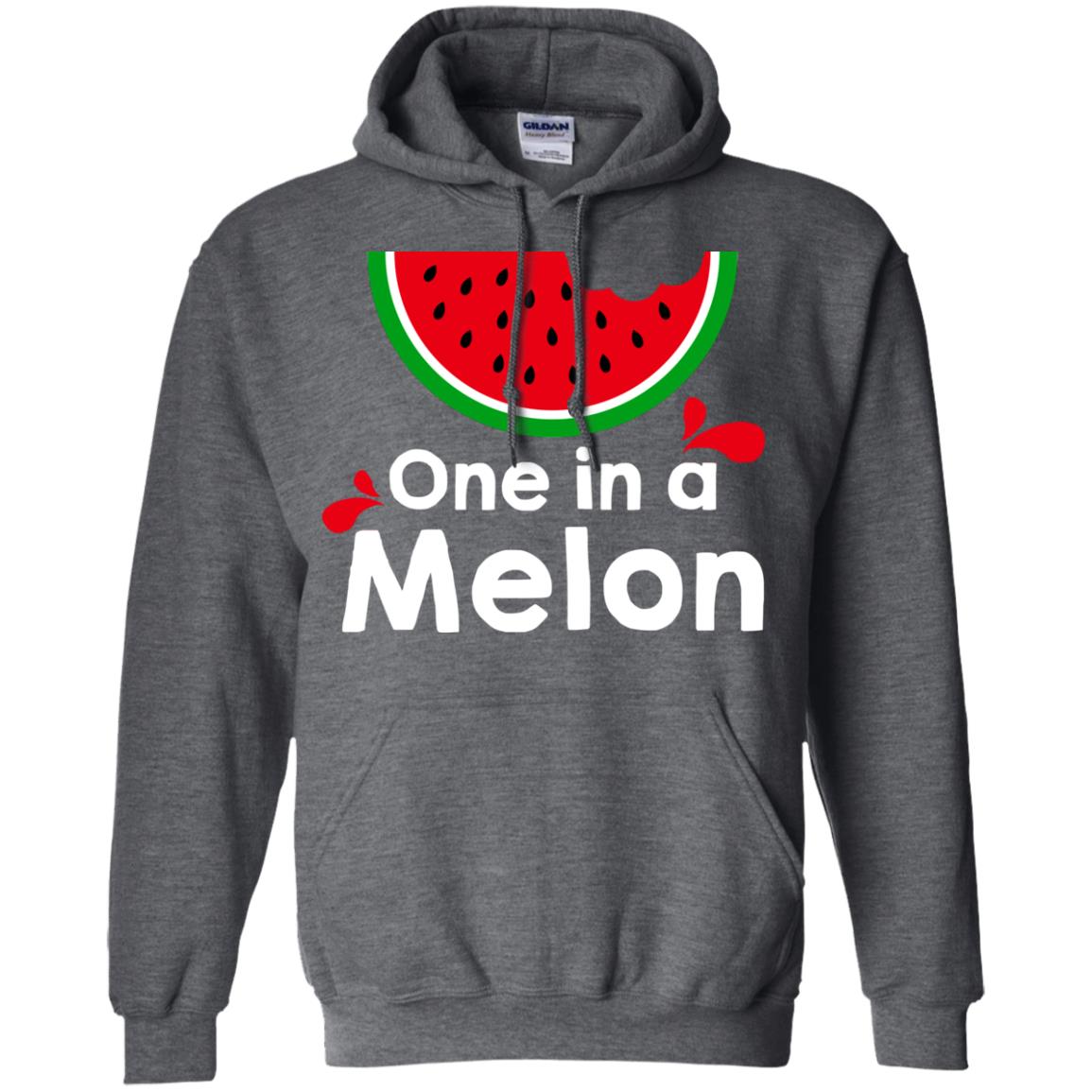 One In A Melon Watermelon Funny Fruit Pun Shirt Dark Heather