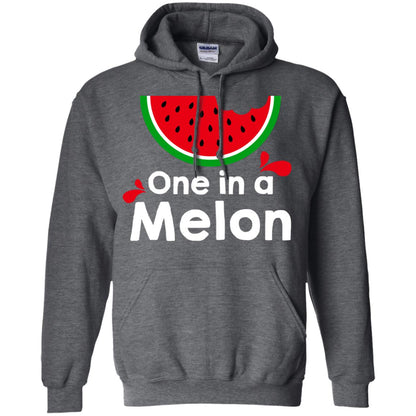 One In A Melon Watermelon Funny Fruit Pun Shirt Dark Heather