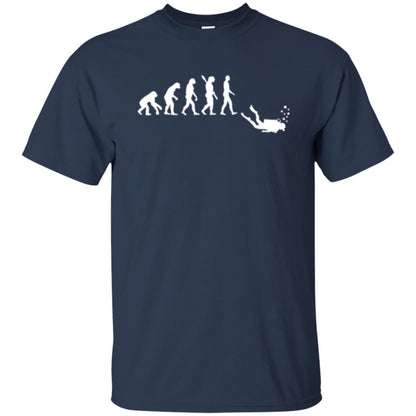 Evolution Of Man Funny Scuba Diving T-shirt Navy