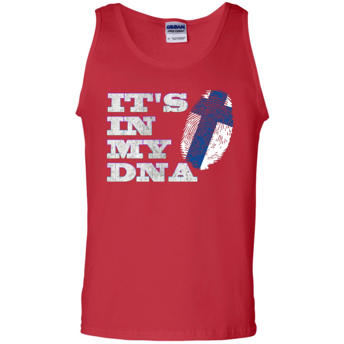 It's In My Dna Finnish Finland Flag Shirt Red