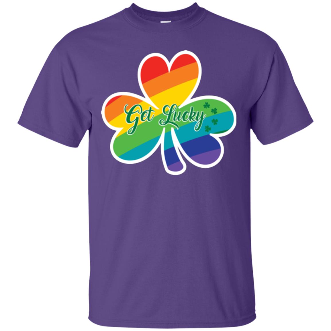 Lgbt T-shirt Shamrock Get Lucky Purple