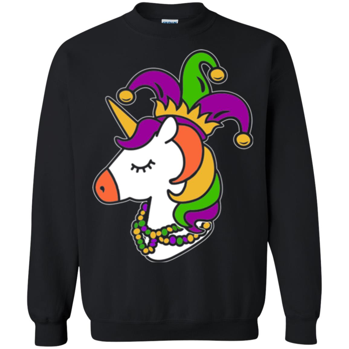 Mardi Gras Unicorn T-shirt Black