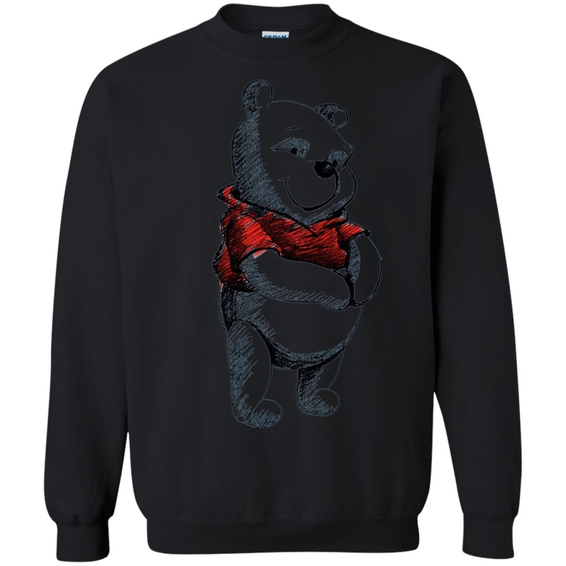 Sketch Of Winnie The Pooh Movie Lover T-shirt Black