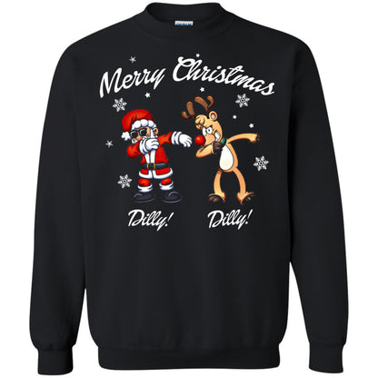 Christmas T-shirt Santa And Reindeer Dilly Dilly