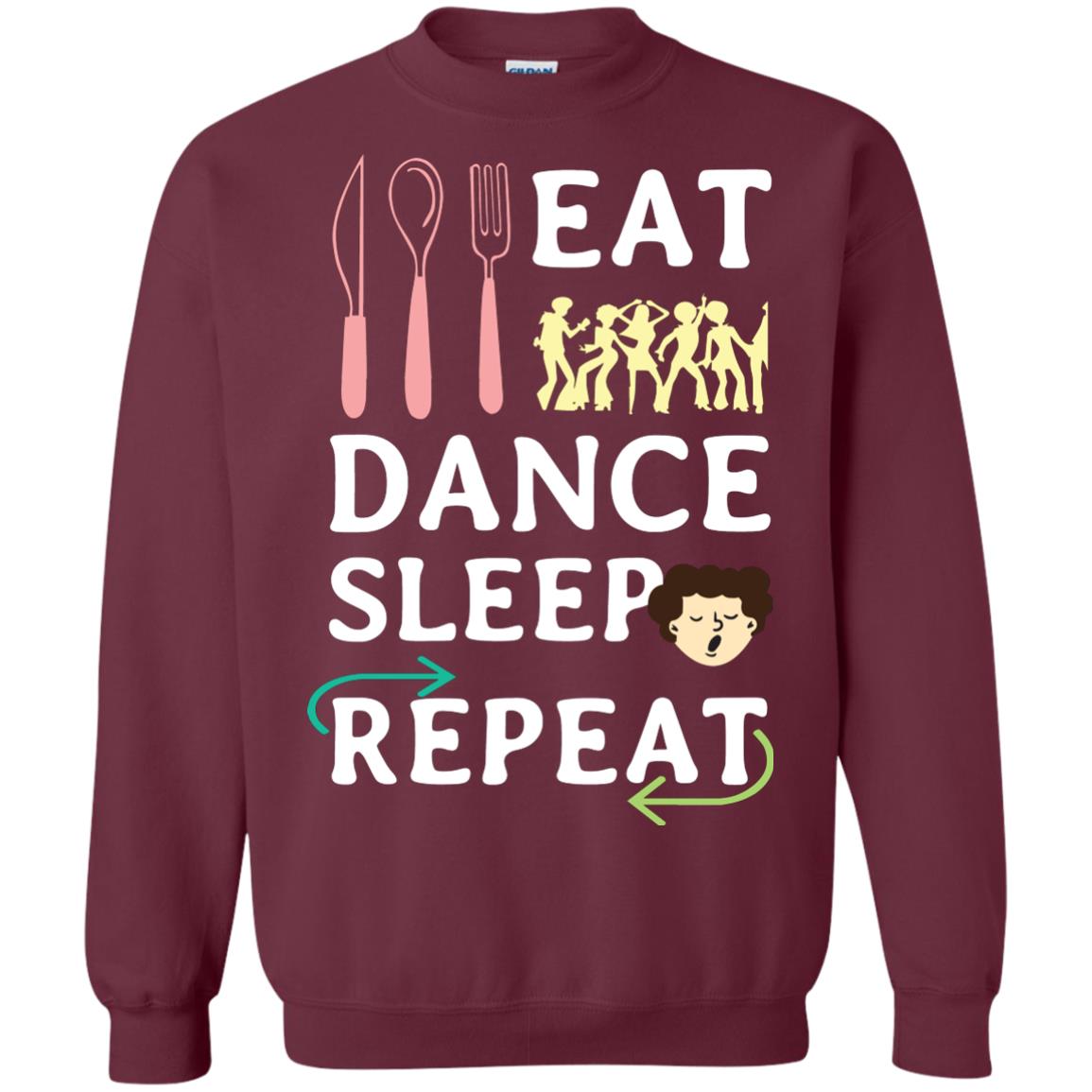 Eat Dance Sleep Repeat Dance Lover Shirt Maroon