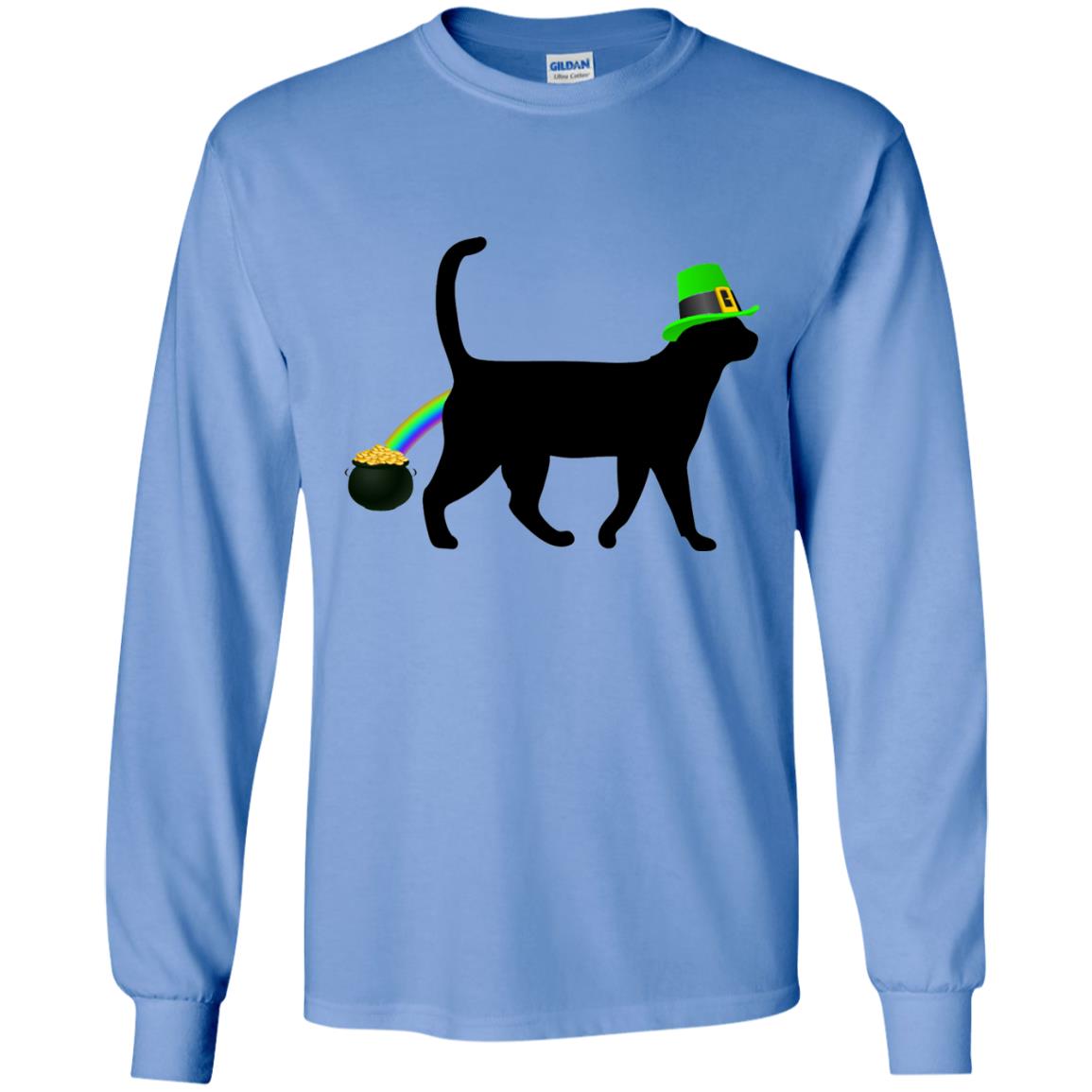 Cat Leprechaun Funny Cat Saint Patrick_s Day T-shirt Carolina Blue