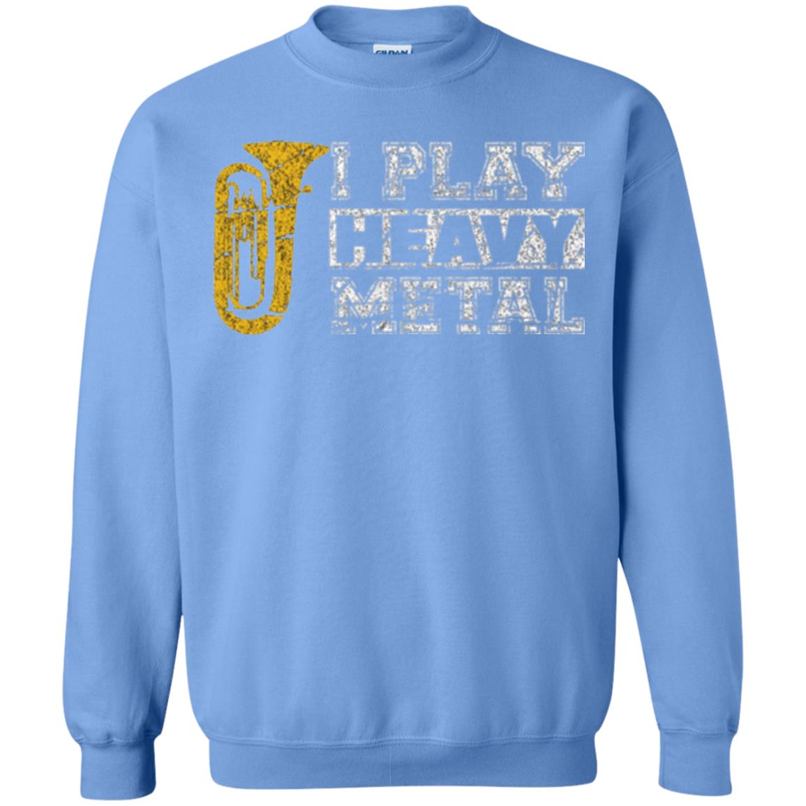 Funny Band Distressed T-shirt I Play Heavy Metal Carolina Blue