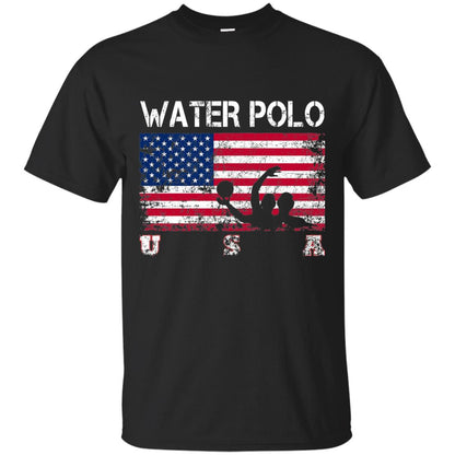 Water Polo Team American Flag Water Polo T-shirt Black