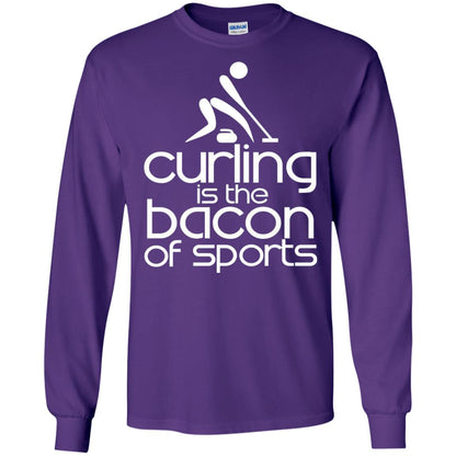 Funny Curling Is The Bacon Of Sports T-shirt Purple
