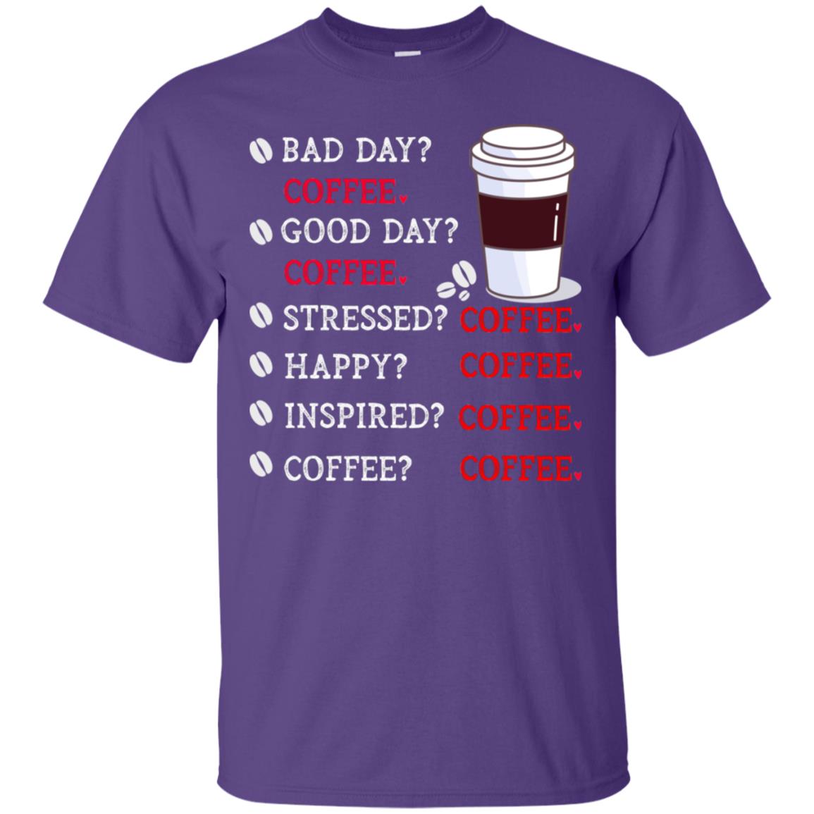Coffee Idea Gift Shirt For Mens Womens Purple