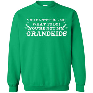 You Can't Tell Me What To Do You're Not My Grandkids Grandparents Gift ShirtG180 Gildan Crewneck Pullover Sweatshirt 8 oz.