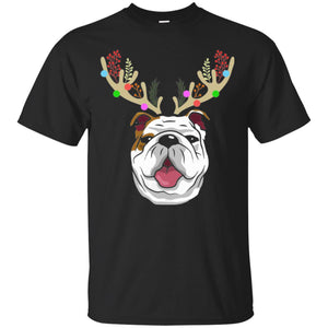 Dog Lovers T-shirt Funny Bulldogs With Antlers
