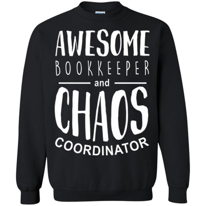 Bookeeper T-shirt Awesome Bookkeeper And Chaos Coordinator Black