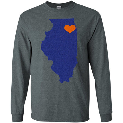 Football T-shirt Chicago Illinois Heart Dark Heather