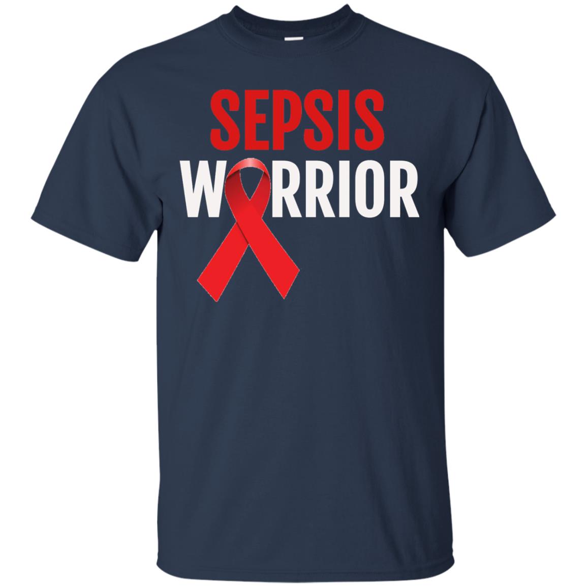 Sepsis Warrior Awareness Faith T-shirt Navy