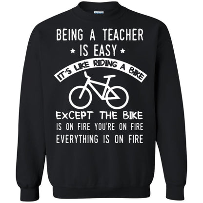 Being A Teacher Is Easy It’s Like Riding A Bike Teacher T-shirt Black