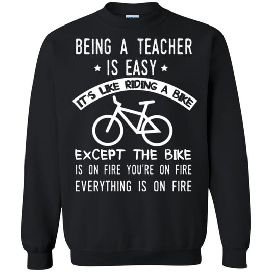 Being A Teacher Is Easy It’s Like Riding A Bike Teacher T-shirt Black