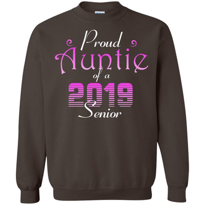 Proud Auntie Of 2019 Senior Aunt Shirt Dark Chocolate