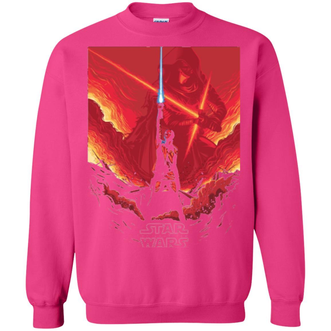 Film T-shirt Star Wars Last Jedi Rey Saber Reach Red Poster Heliconia