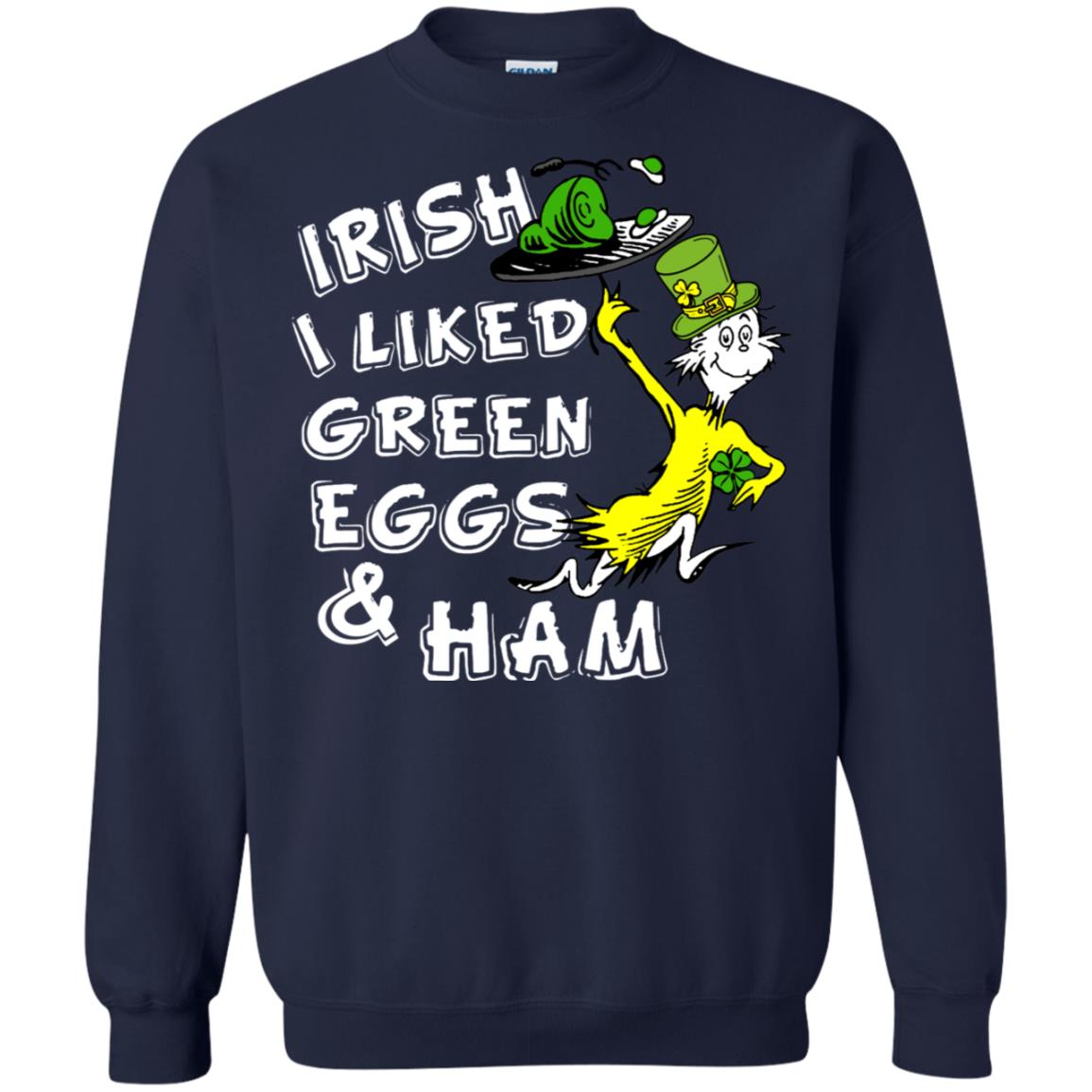 Irish I Liked Green Eggs And Ham T-shirt Navy