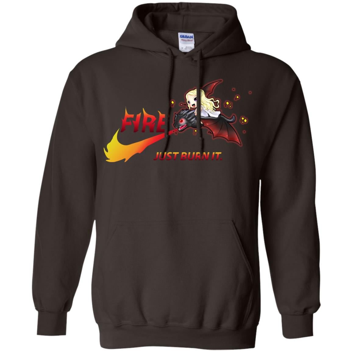 Fire Just Burn It Dany Drogon T-shirt Dark Chocolate