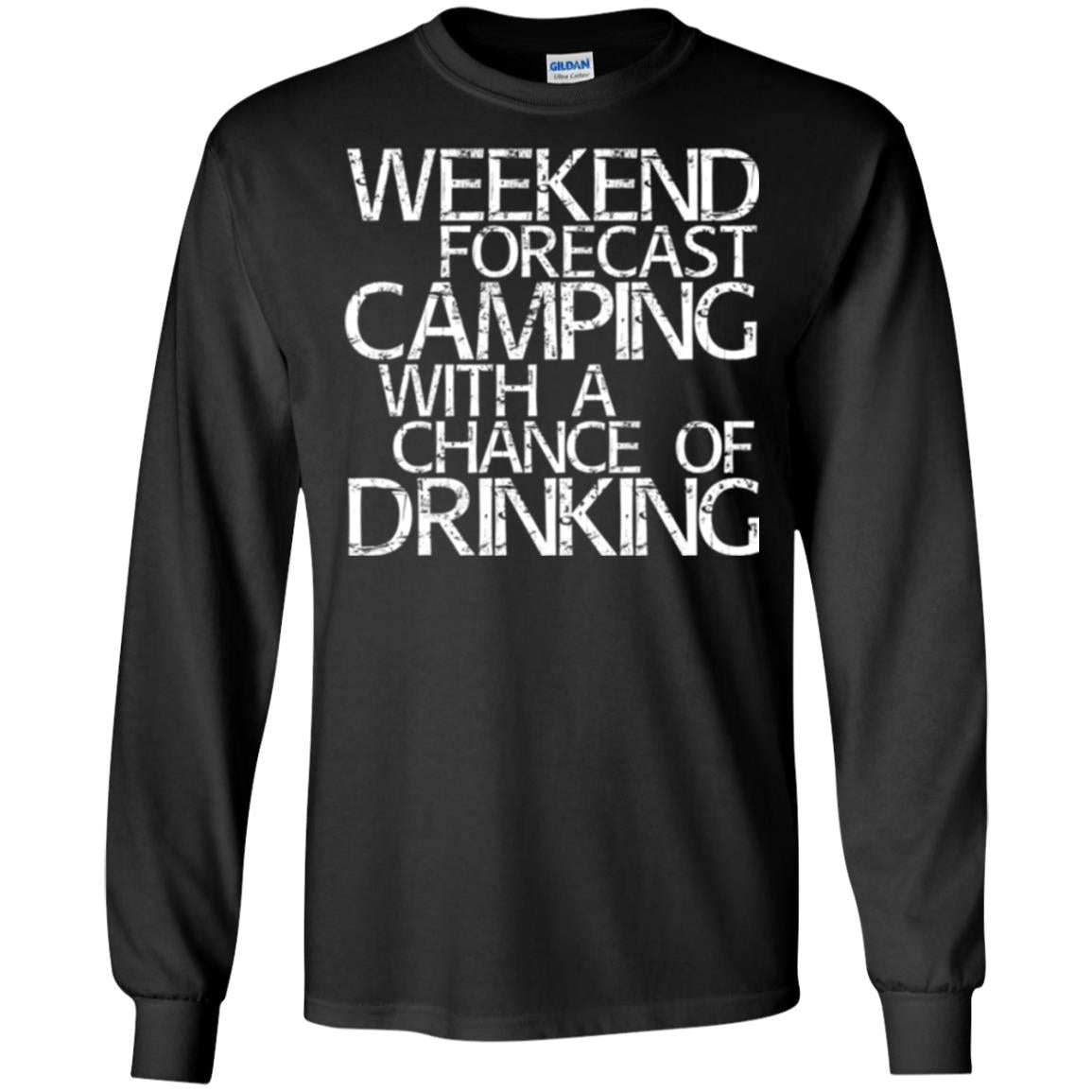 Wine Lovers T-shirt Weekend Forecast Camping Black