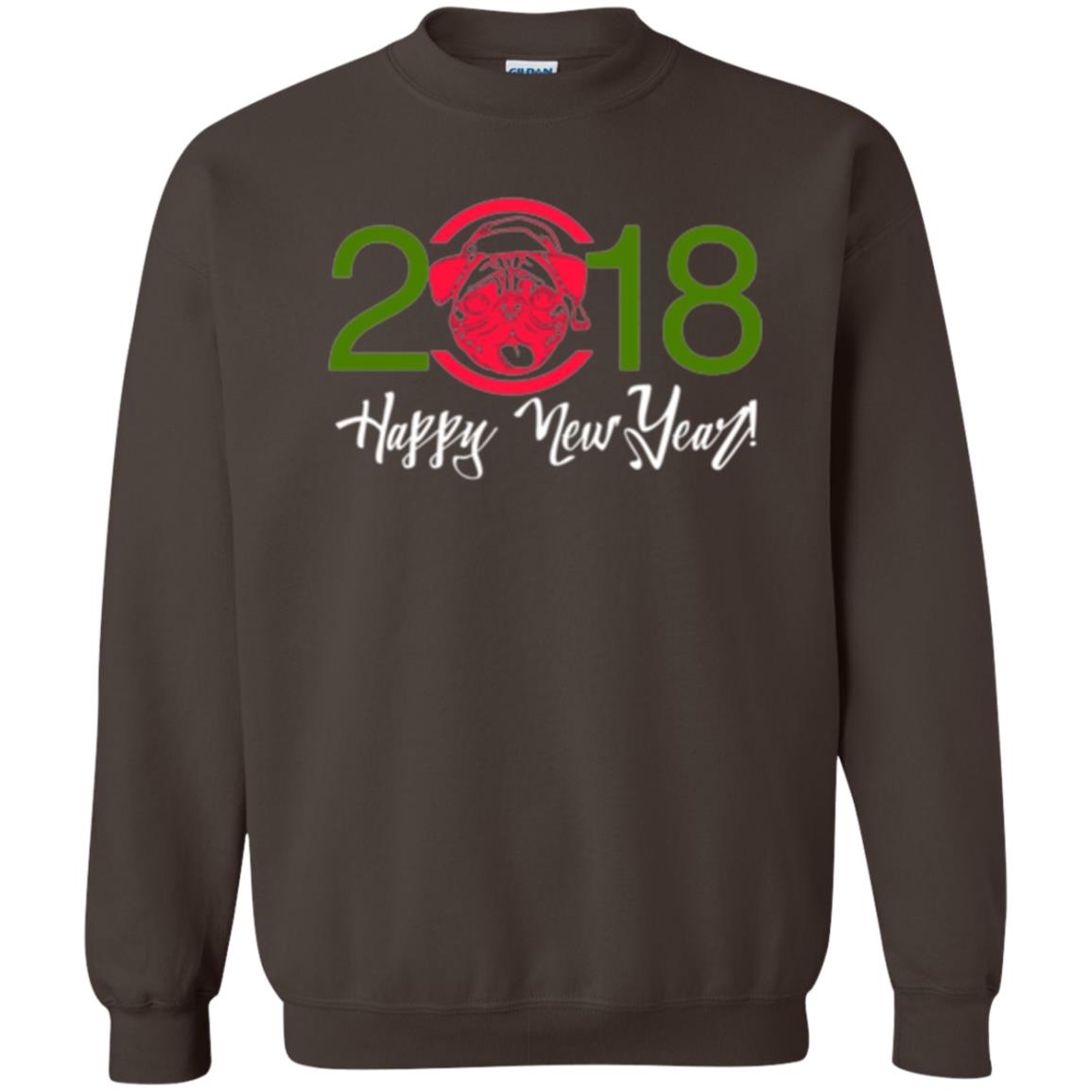 Dog Lovers T-shirt Happy New Year 2018 Dark Chocolate