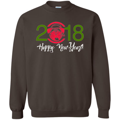 Dog Lovers T-shirt Happy New Year 2018 Dark Chocolate