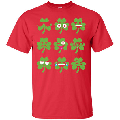 Emoji Shamrock St. Patrick_s Day T-shirt Red
