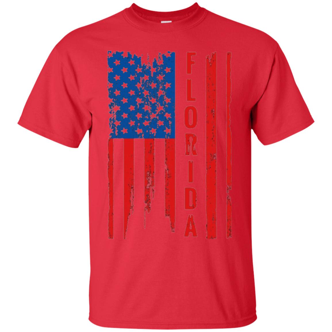 Florida State T-shirt American Flag Red