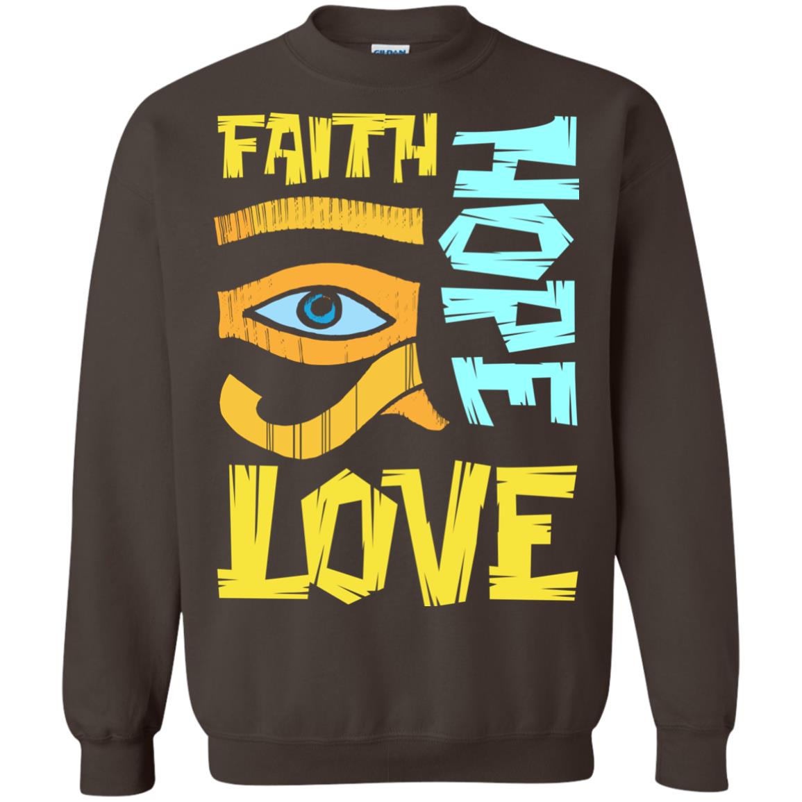 Faith Hope Love Christian T-shirt Dark Chocolate