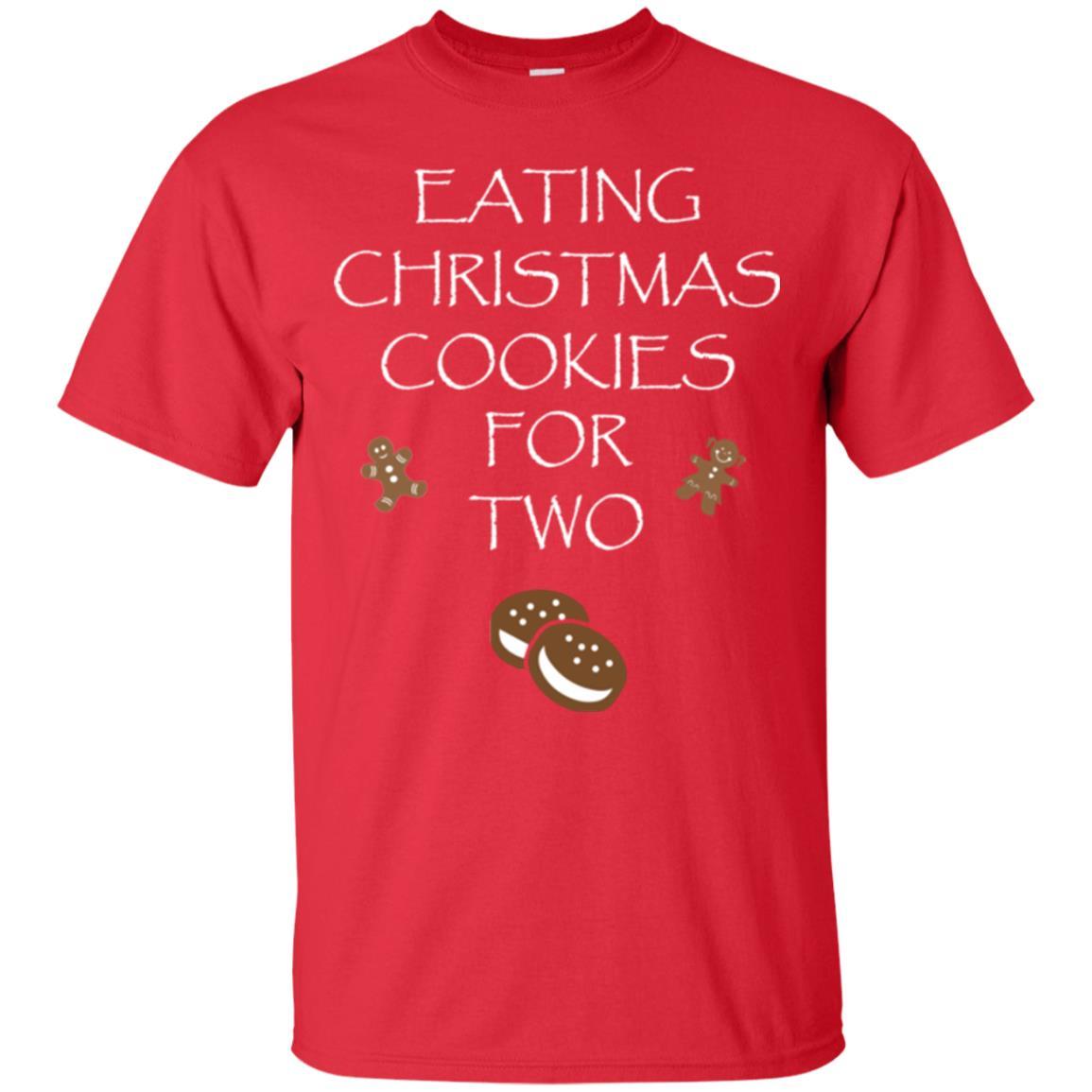 Christmas T-shirt Eating Christmas Cookies For Two Red