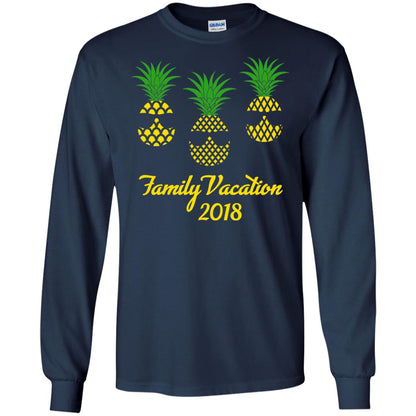 Family Vacation 2018 Shirt Hawaii Pineapple Sunglasses Navy