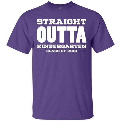 Straight Outta Kindergraten Class Of 2018 Graduation Shirt Purple