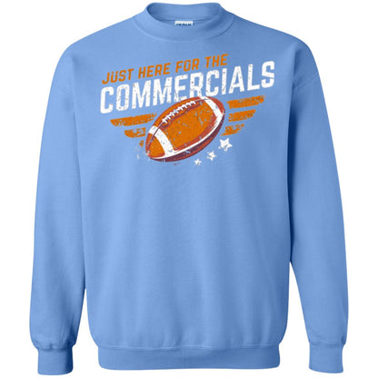 Football Lover T-shirt Just Here For The Commercials Carolina Blue