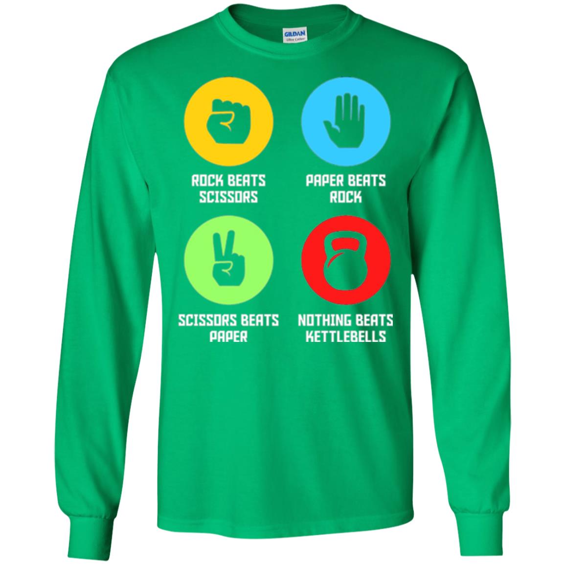 Fitness Gym Sports T-shirt Funny Nothing Beats Kettlebells Irish Green