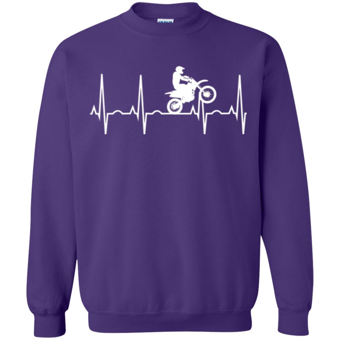 Dirt Bike Rider T-shirt Dirt Bike Heartbeat T-shirt Purple